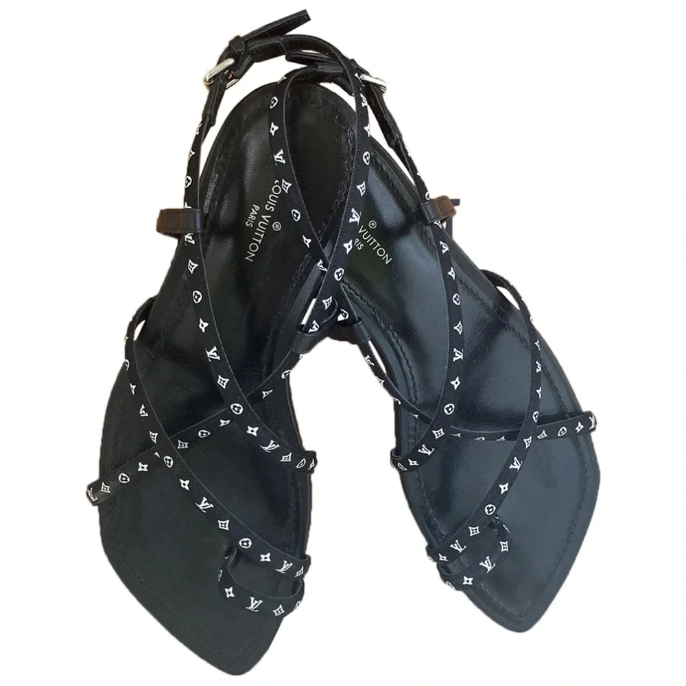 Size 41 Italian Louis Vuitton monogram slingback sandals - Picture 1 of 12